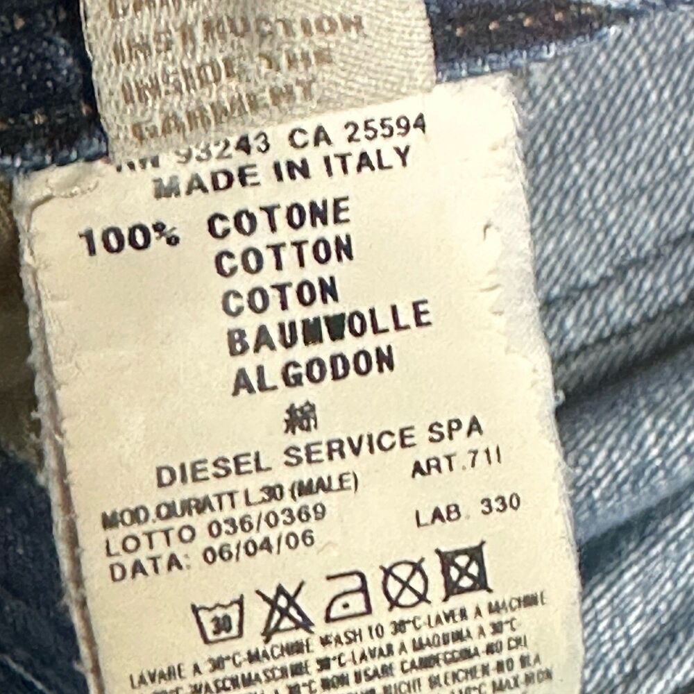 Diesel Quratt Straight Jeans Men's 32x30 Button Fly Relaxed Wide Made In Italy - Picture 7 of 12